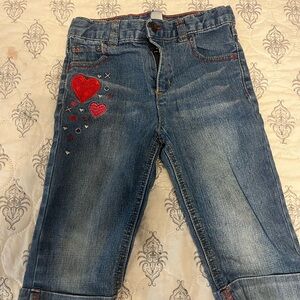 Healthtex Blue Jeans with Red Heart Accents